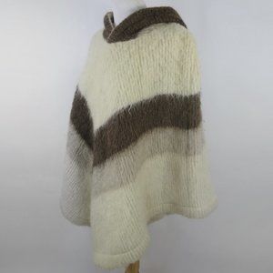 Vintage Boho Icelandic Wool Poncho O/S